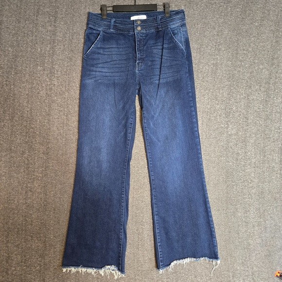 KanCan Denim - Women's‎ KanCan High Rise Holly Flare Jeans Raw Hem Sz 13/30 Meas. 30x31